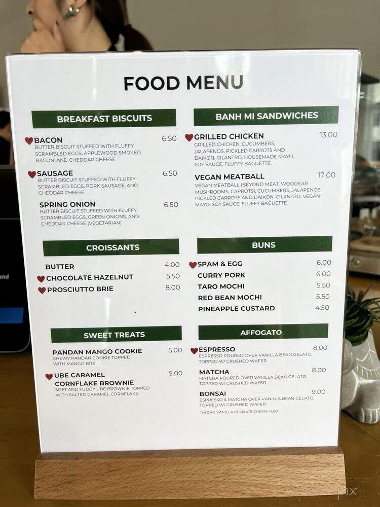 Bonsai Coffee Bar - Los Angeles, CA menu_pic