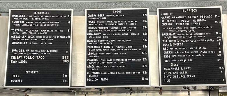 La Esquinita - Oakland, CA menu_pic