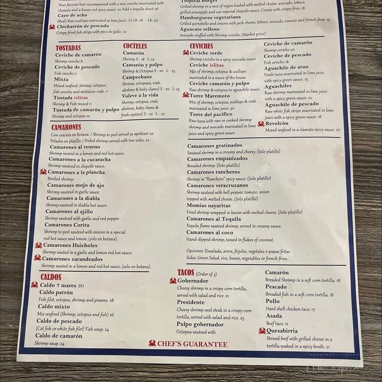 Islitas Mariscos & Bar - Merced, CA menu_pic