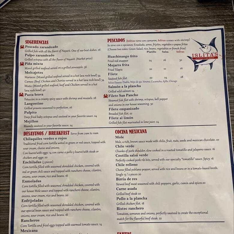 Islitas Mariscos & Bar - Merced, CA menu_pic