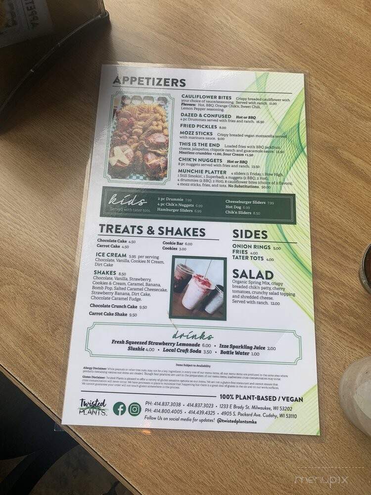 Twisted Plants - Milwaukee, WI menu_pic