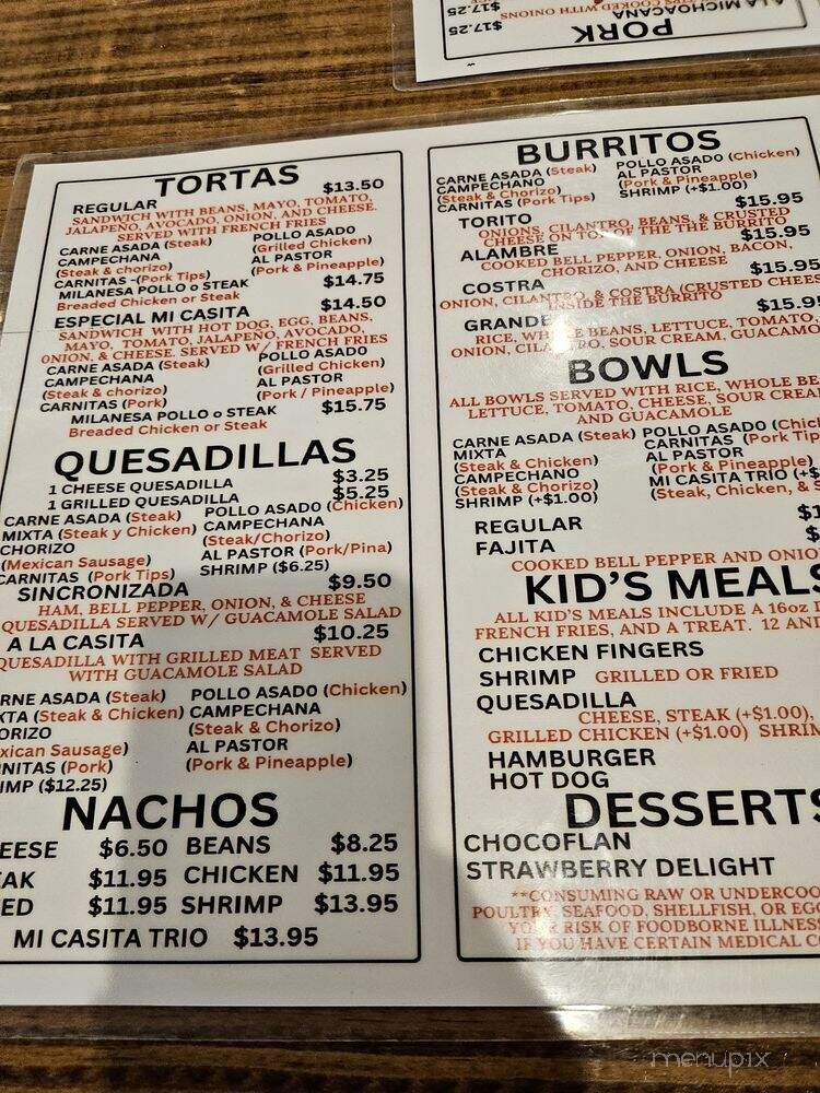 Taqueria Mi Casita - Martinez, GA menu_pic