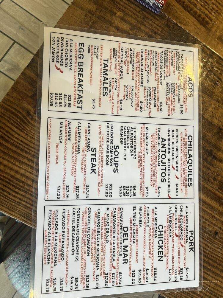 Taqueria Mi Casita - Martinez, GA menu_pic