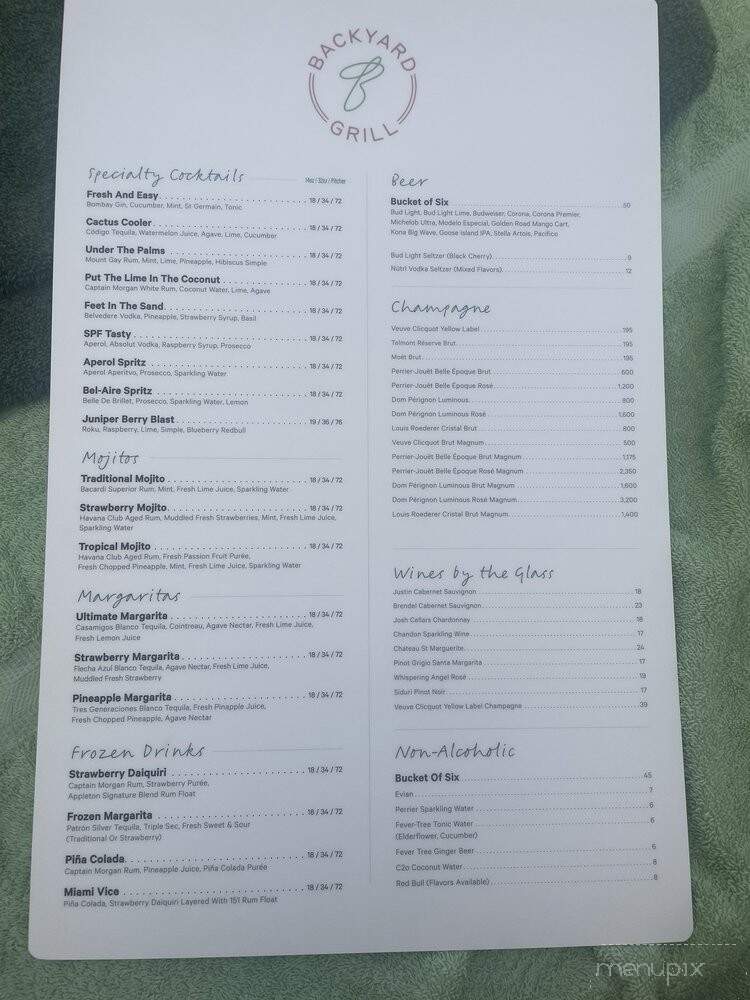 Bel-Aire Lounge - Las Vegas, NV menu_pic