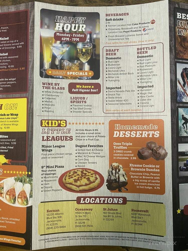 Xtreme Wings Sports Grille - Saint John's, FL menu_pic