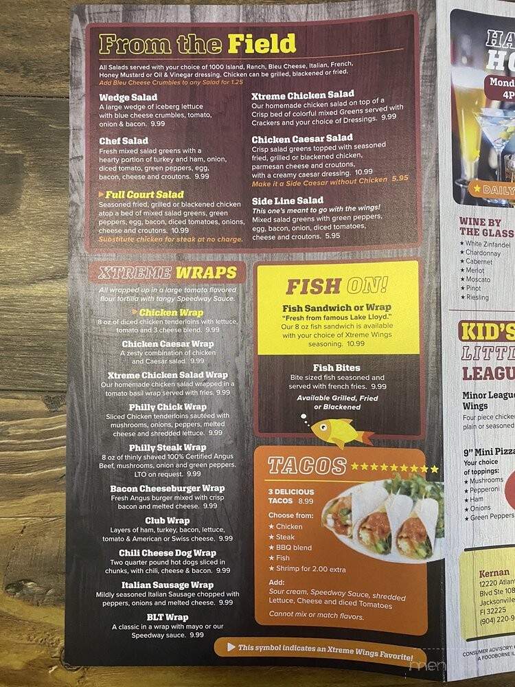 Xtreme Wings Sports Grille - Saint John's, FL menu_pic