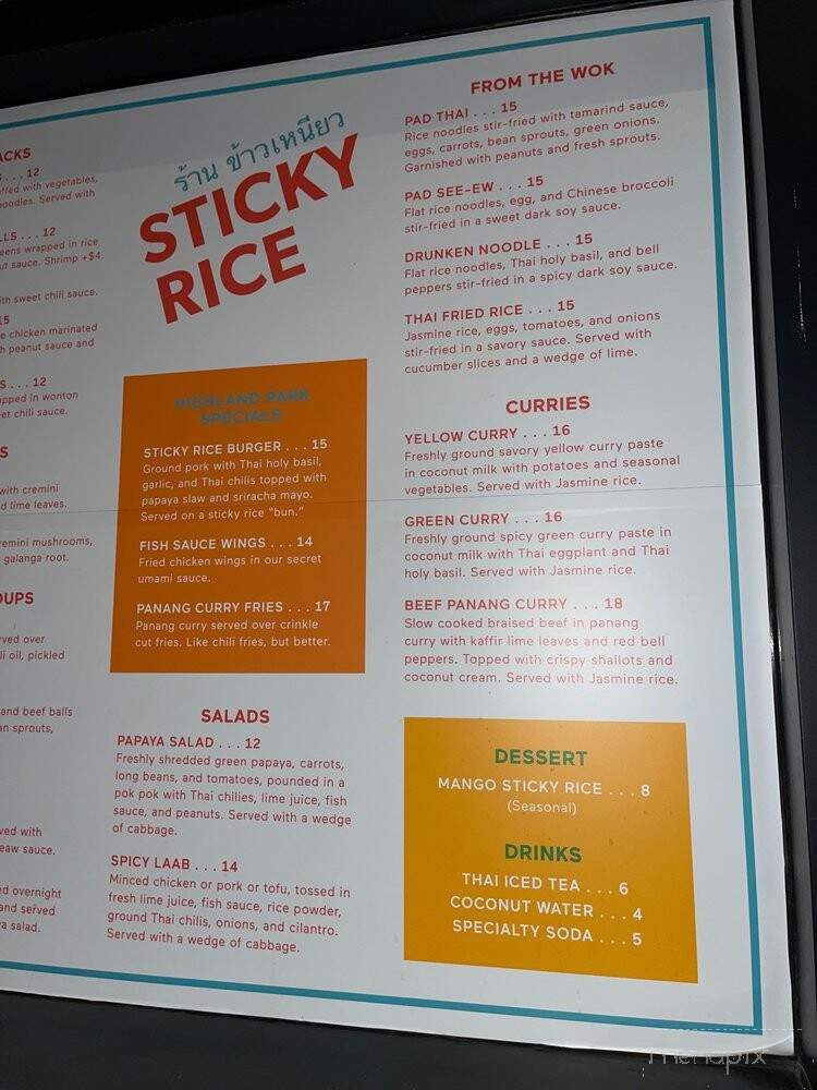 Sticky Rice - Los Angeles, CA menu_pic