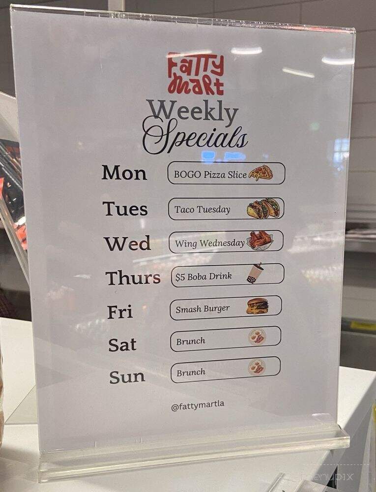 Fatty Mart - Los Angeles, CA menu_pic