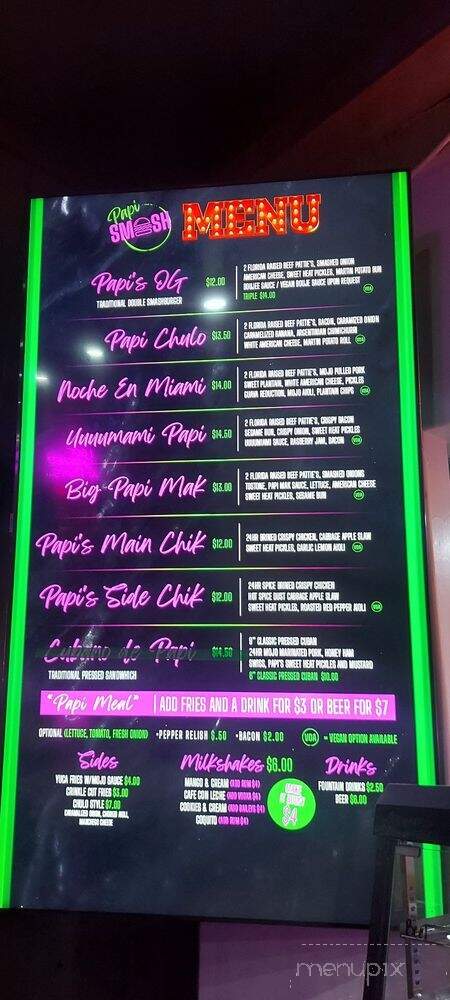 Papi Smash'd Burger - Orlando, FL menu_pic