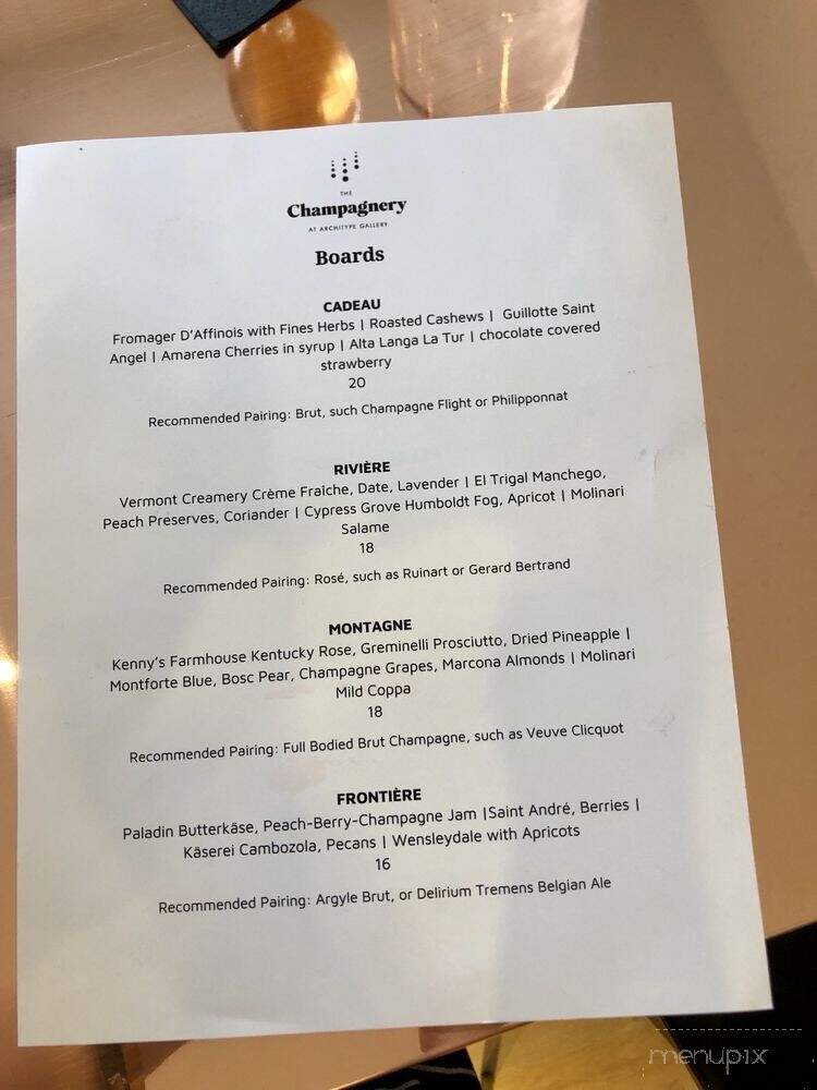 The Champagnery - Louisville, KY menu_pic