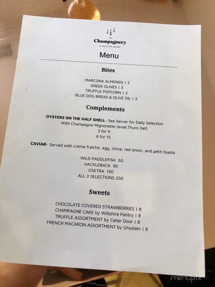 The Champagnery - Louisville, KY menu_pic