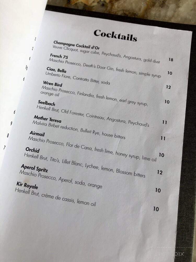The Champagnery - Louisville, KY menu_pic