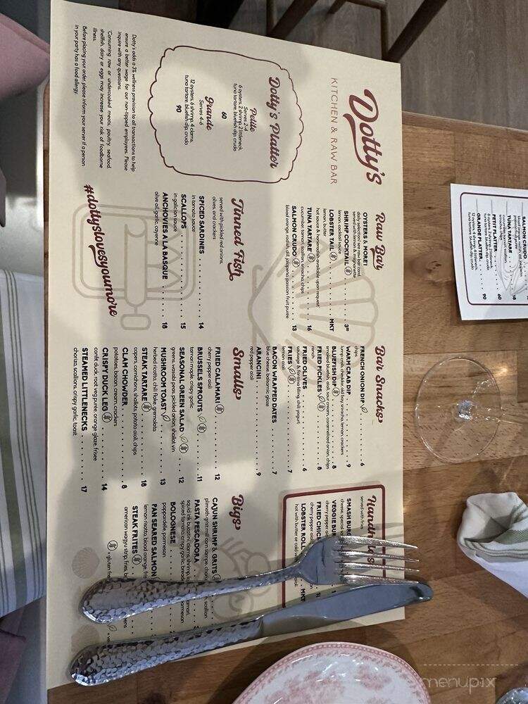Dotty's Kitchen & Raw Bar - Quincy, MA menu_pic