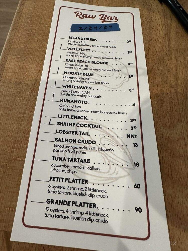 Dotty's Kitchen & Raw Bar - Quincy, MA menu_pic