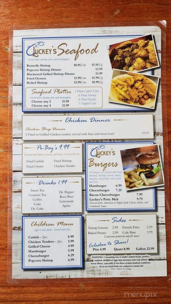 Luckey's Fish House - Mize, MS menu_pic