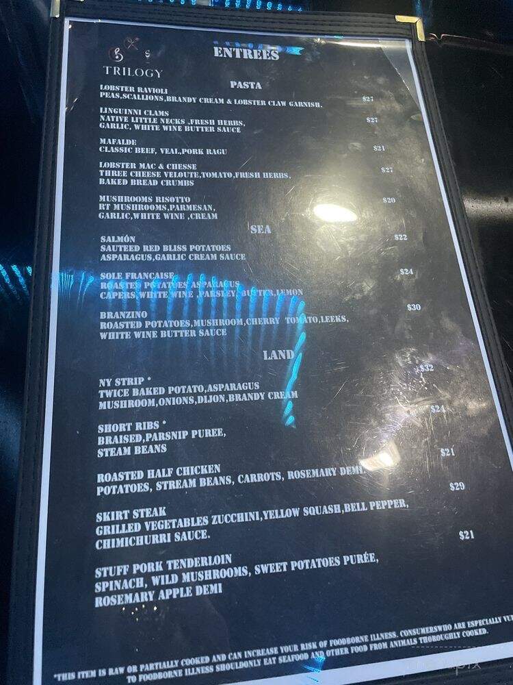 Trilogy - Cumberland, RI menu_pic