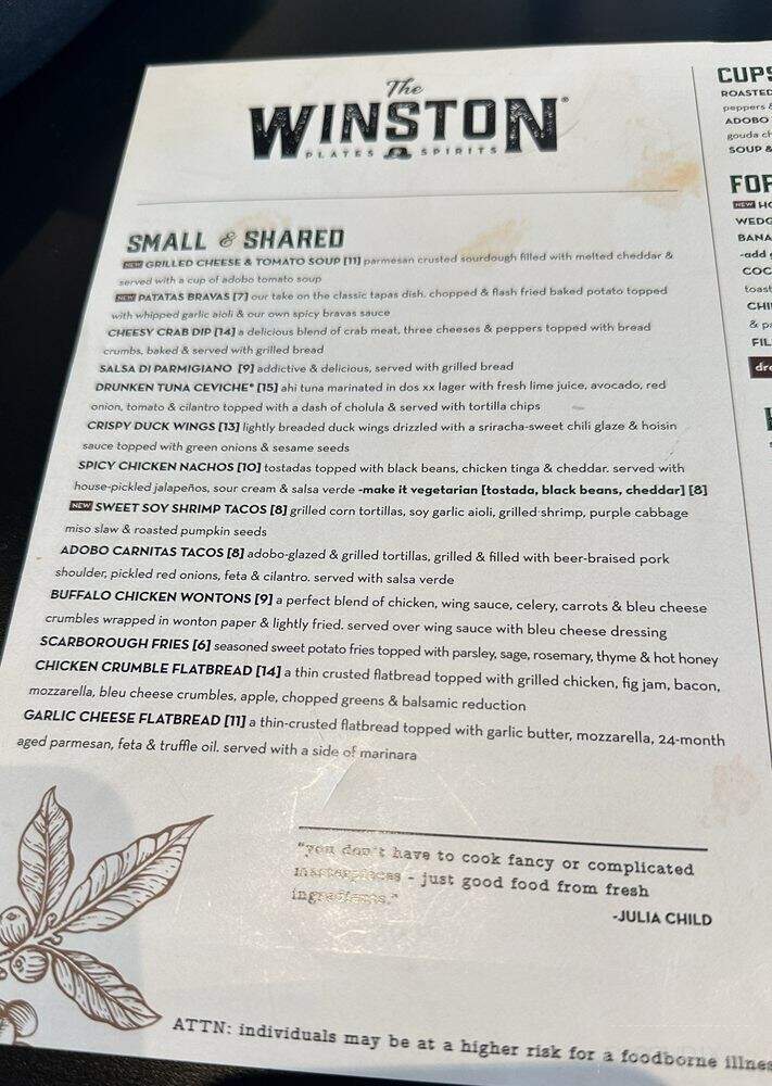 The Winston - Edmond, OK menu_pic
