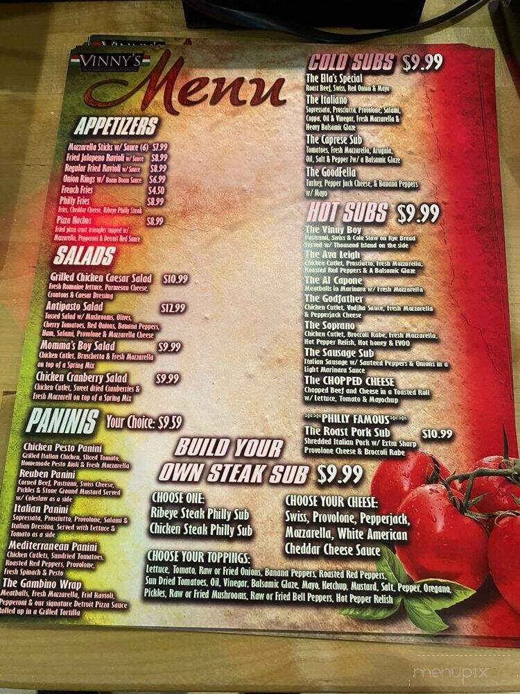 Vinny's Italian Market & Catering - Hanover, PA menu_pic