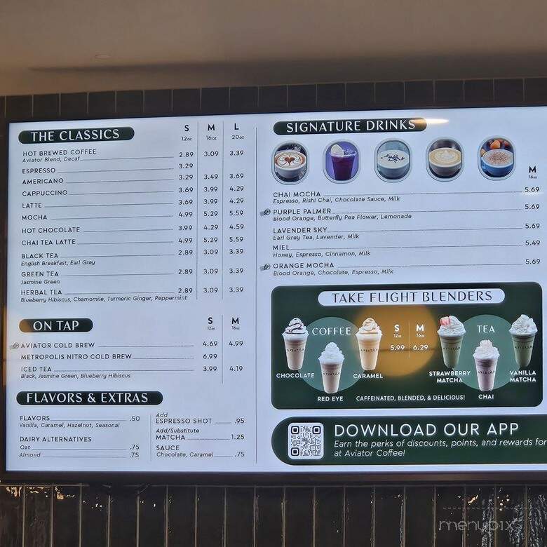 Aviator Coffee - Westchester, IL menu_pic