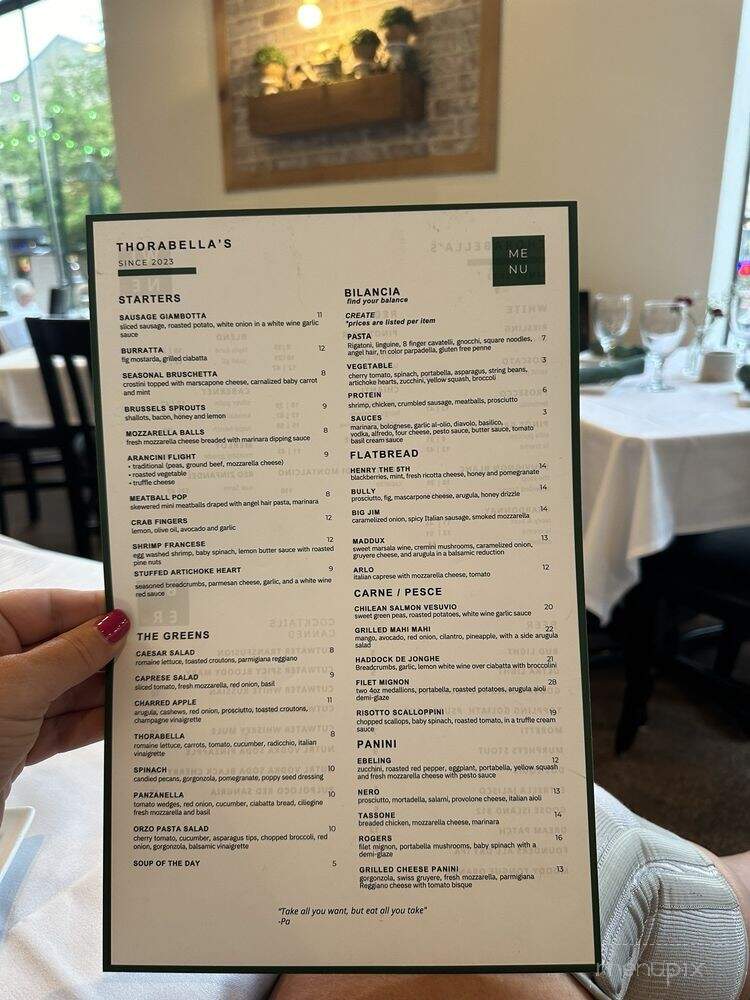 Thorabella's - Batavia, IL menu_pic
