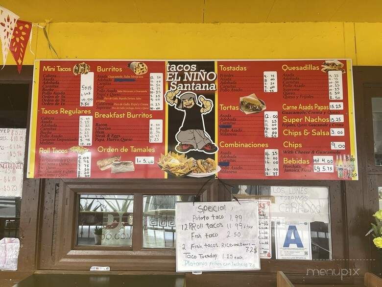 Tacos El Nino Santana - San Diego, CA menu_pic