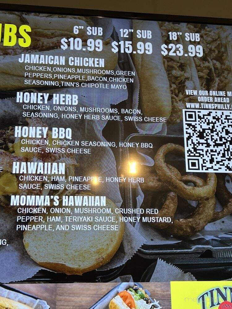 Tinn's Grilled Philly Steak Subs - Rochester, MN menu_pic