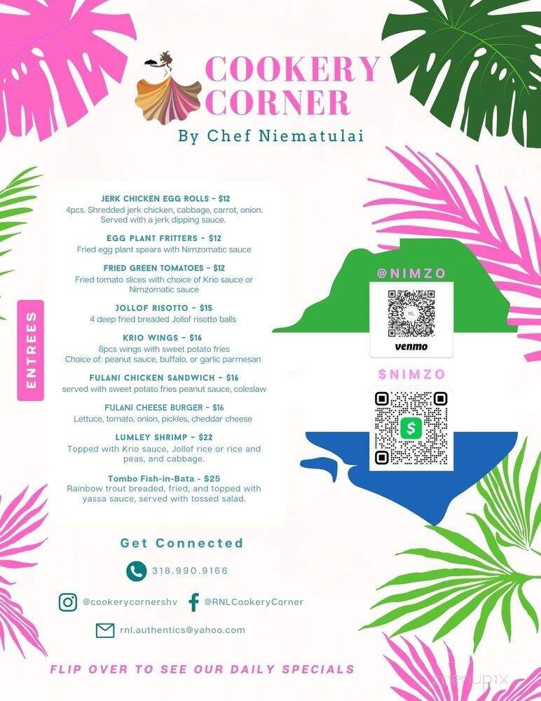 Niema's Cookery Corner - Shreveport, LA menu_pic
