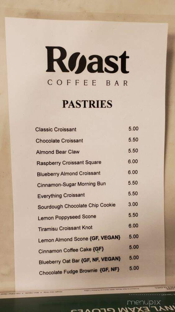 Roast Coffee Bar - Denver, CO menu_pic
