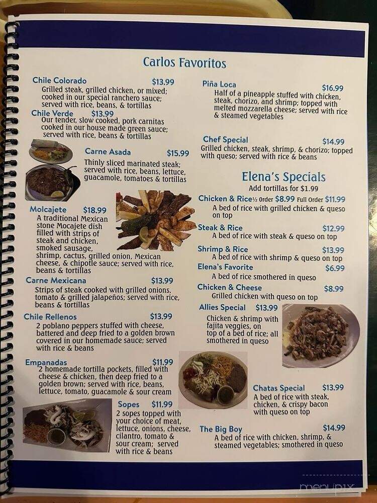 Carlos's Cantina & Grill - Paragould, AR menu_pic