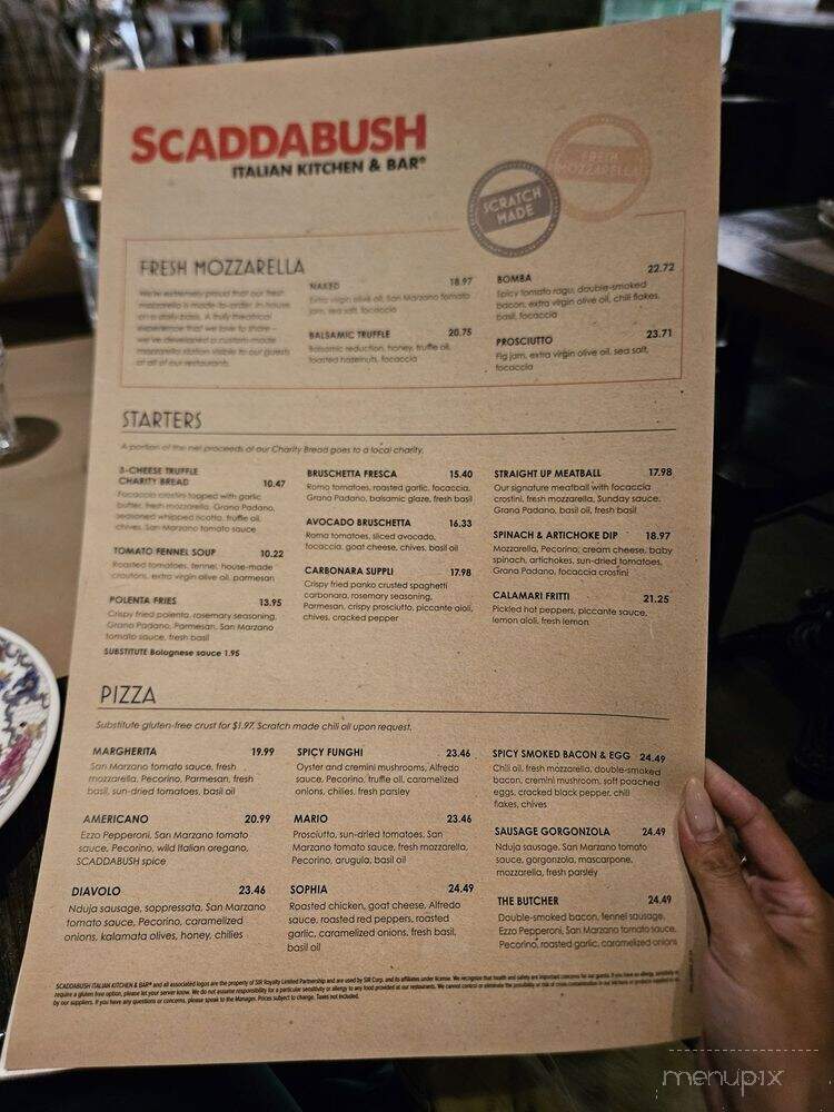 Scaddabush - Whitby, ON menu_pic
