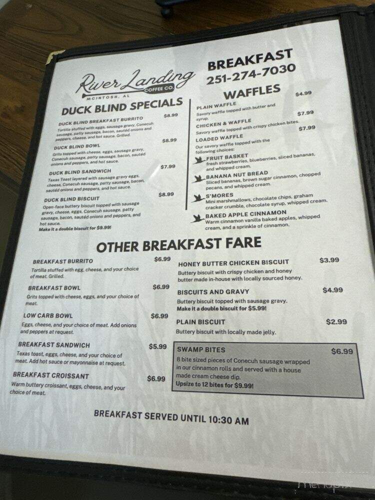 River Landing Coffee Co - McIntosh, AL menu_pic