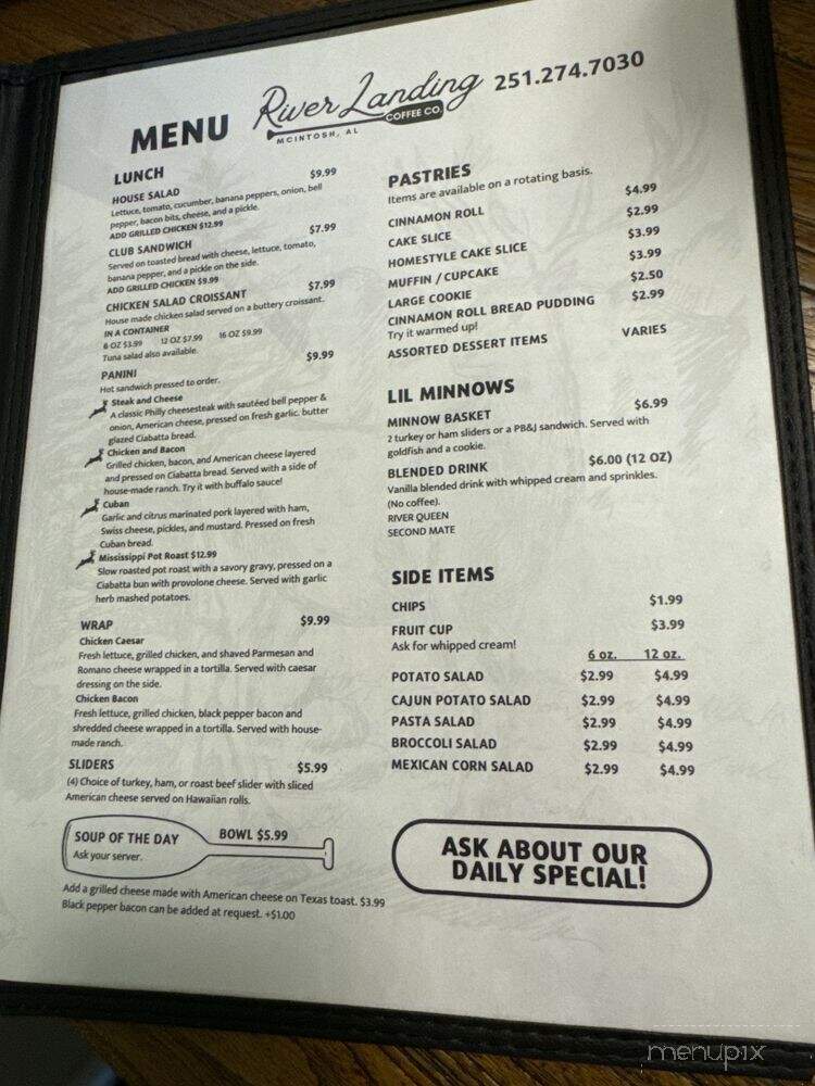 River Landing Coffee Co - McIntosh, AL menu_pic