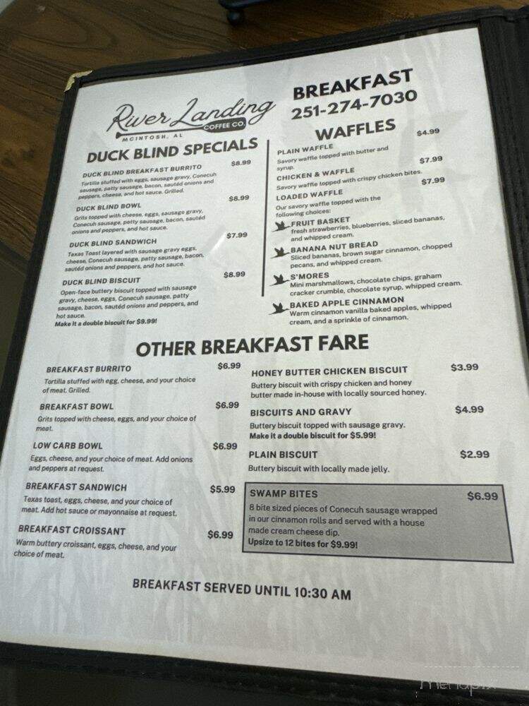 River Landing Coffee Co - McIntosh, AL menu_pic