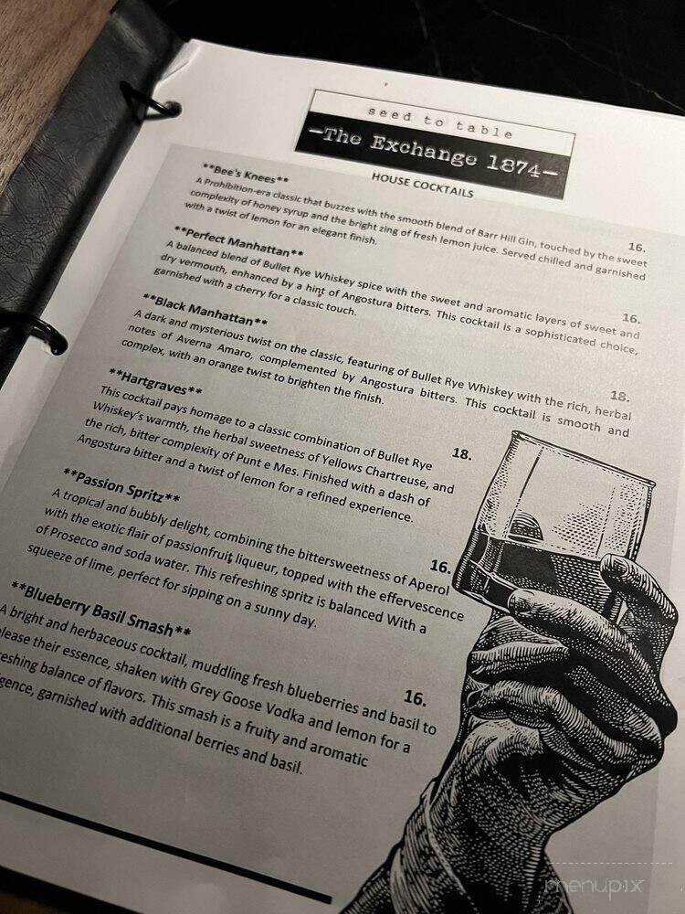The Exchange 1874 - Woodbridge, CA menu_pic