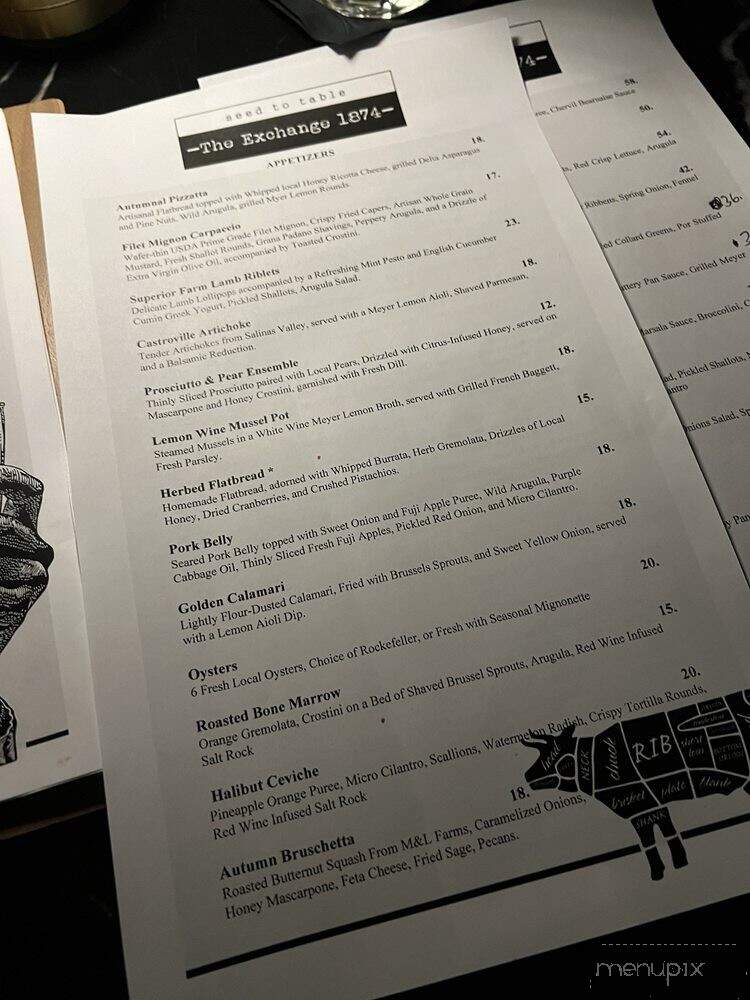 The Exchange 1874 - Woodbridge, CA menu_pic