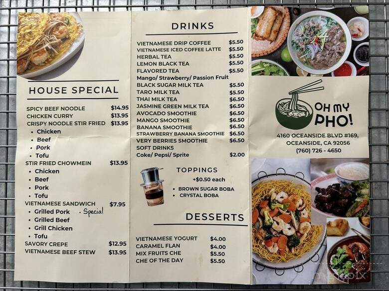 Oh My Pho - Oceanside, CA menu_pic