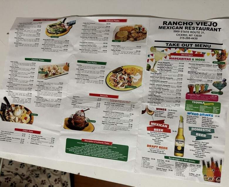 Rancho Viejo - Cicero, NY menu_pic