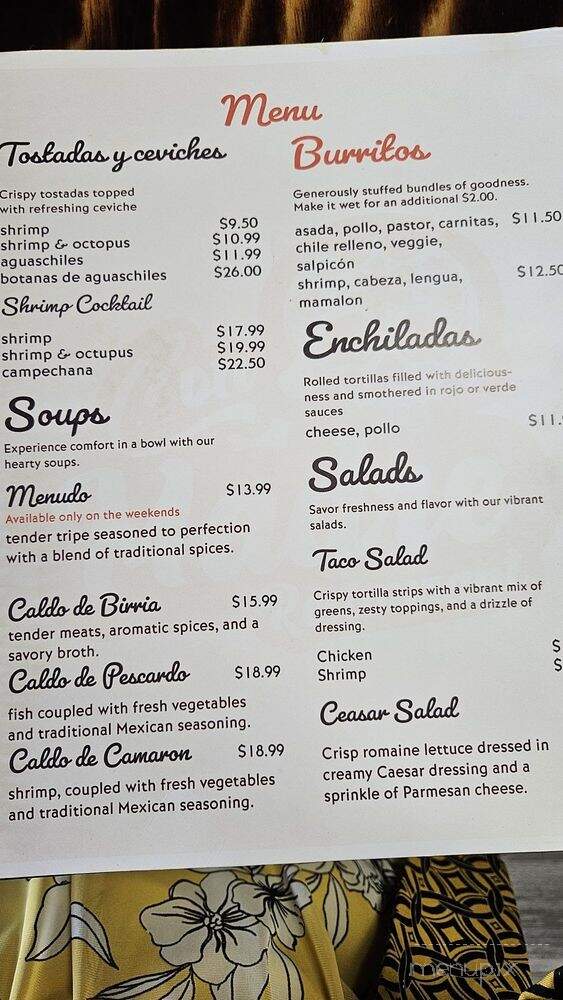Con Madre Restaurant - Riverside, CA menu_pic