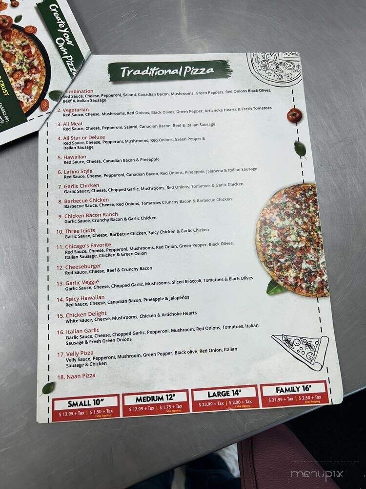 Velly Pizza - Yuba City, CA menu_pic