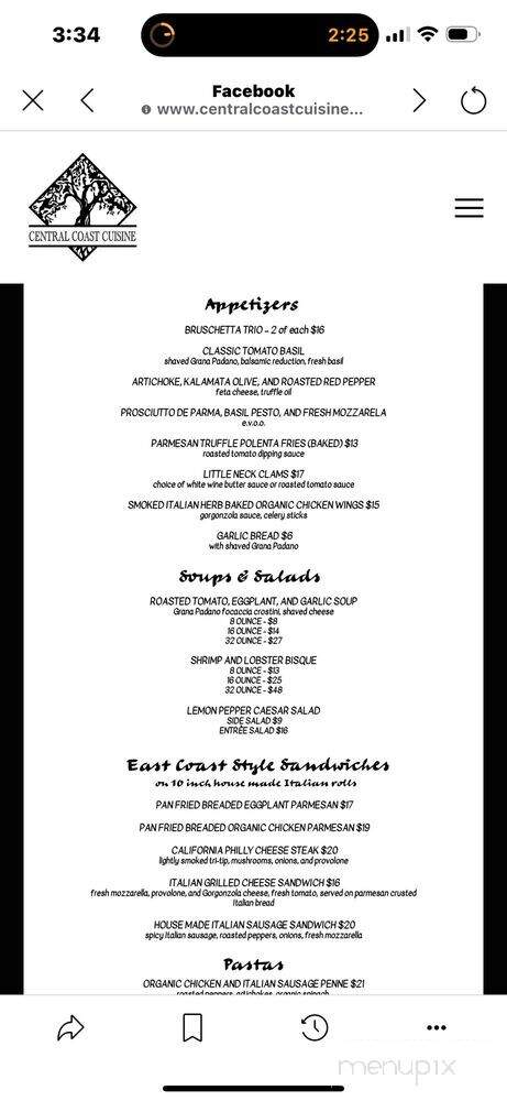 Paso Backdoor Cucina - Paso Robles, CA menu_pic