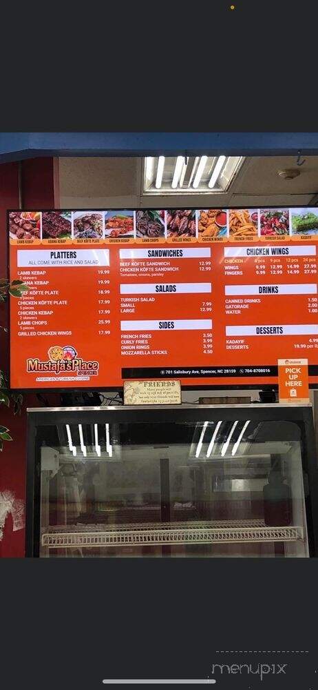Mustafa's Place - Spencer, NC menu_pic