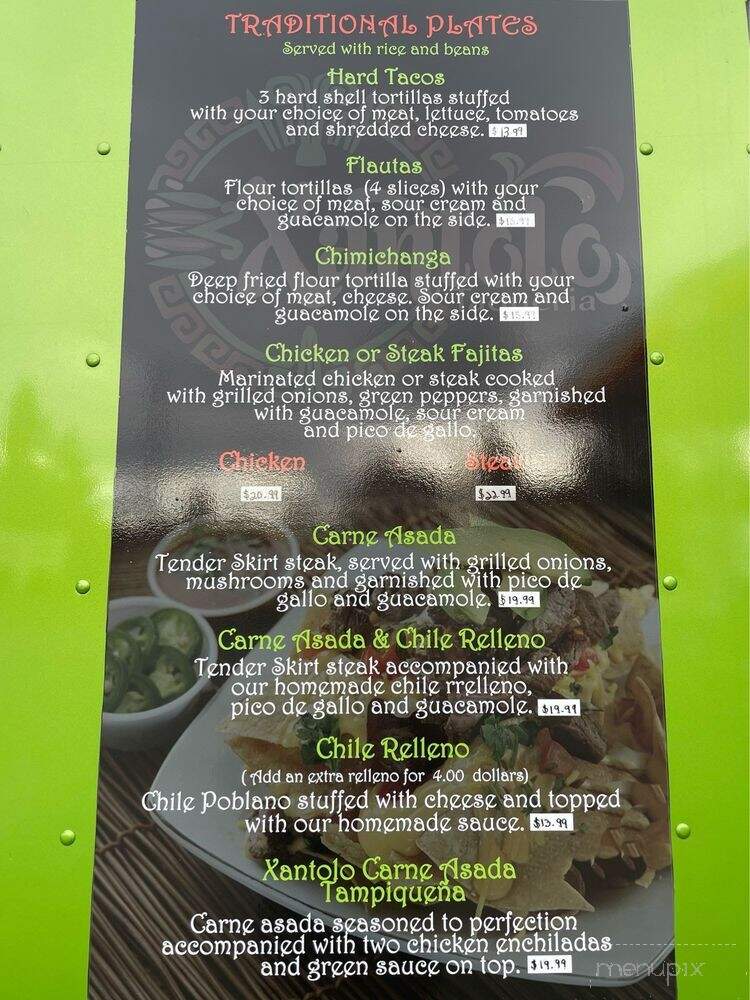Xantolo Taqueria - University Place, WA menu_pic