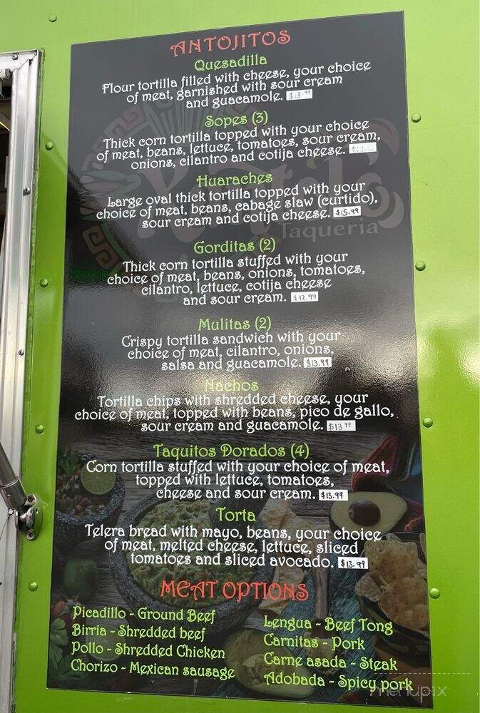 Xantolo Taqueria - University Place, WA menu_pic