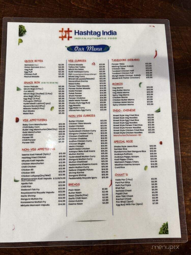 Hashtag India - Irving, TX menu_pic