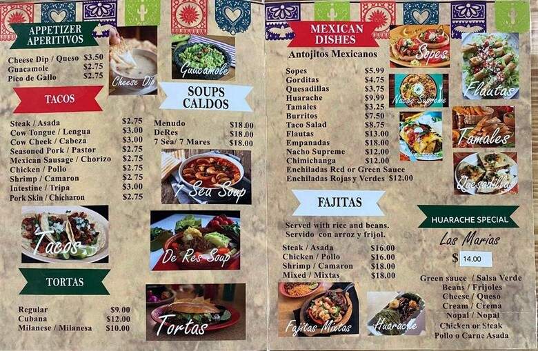 Las Marias Mexican Restaurant - White Pine, TN menu_pic