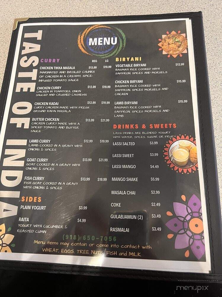 Taste of India - Henryetta, OK menu_pic