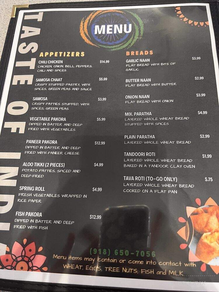 Taste of India - Henryetta, OK menu_pic