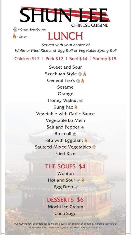 Shun Lee - Lexington, KY menu_pic