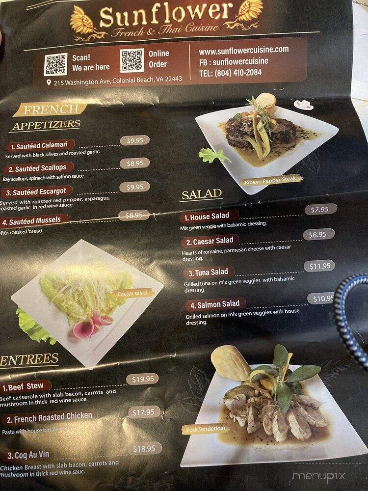 Sunflower - Colonial Beach, VA menu_pic