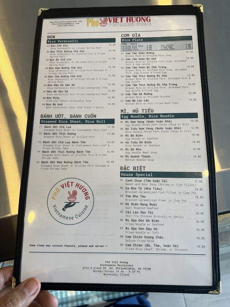 Pho Viet Huong - Philadelphia, PA menu_pic